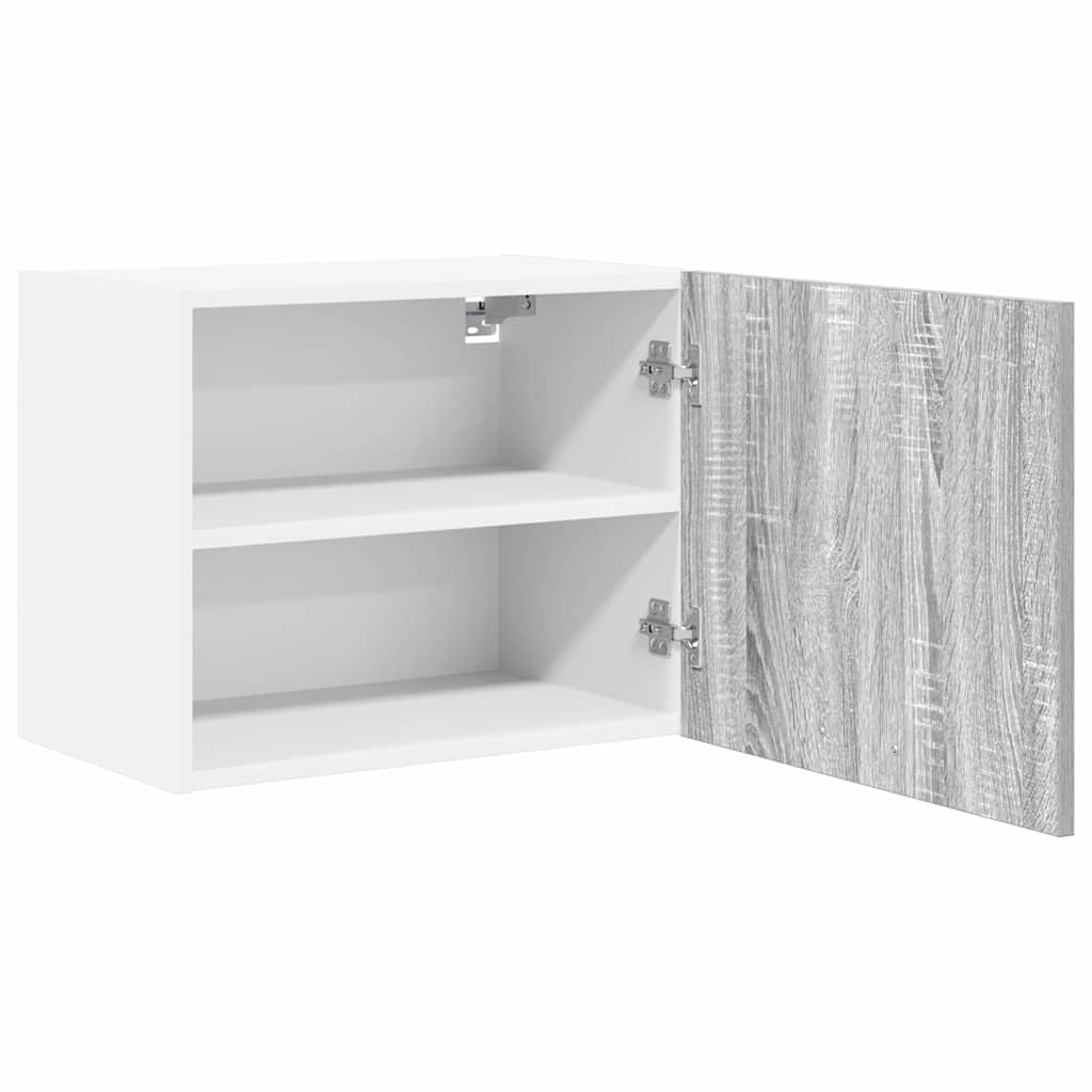 Hængeskab med dør 2 pcs Grå Sonoma og Hvid 50 x 31 x 40 cm