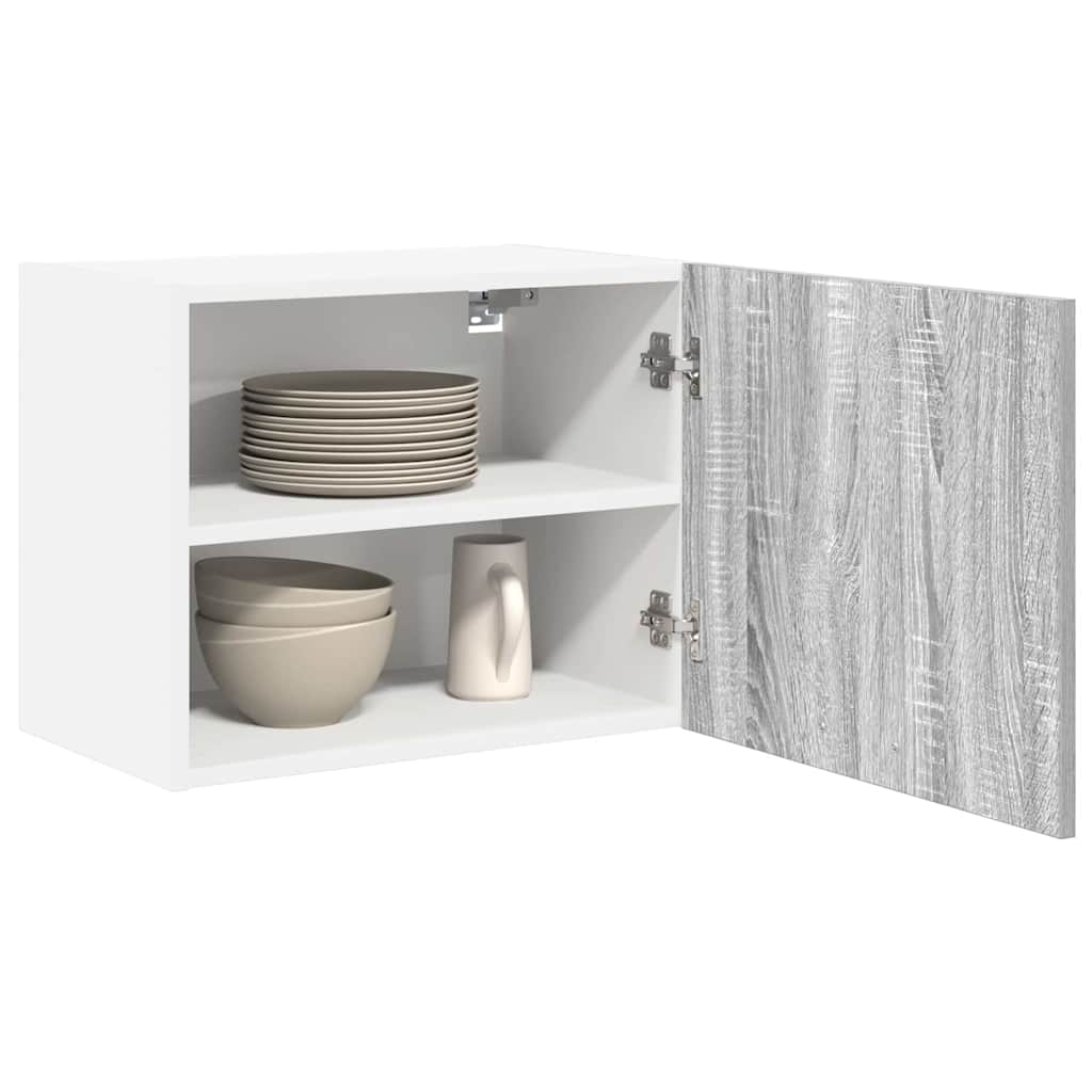 Hængeskab med dør 2 pcs Grå Sonoma og Hvid 50 x 31 x 40 cm