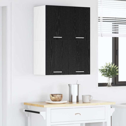 Hængeskab Sort Eg og Hvid 60 x 31 x 40 cm Konstrueret træ