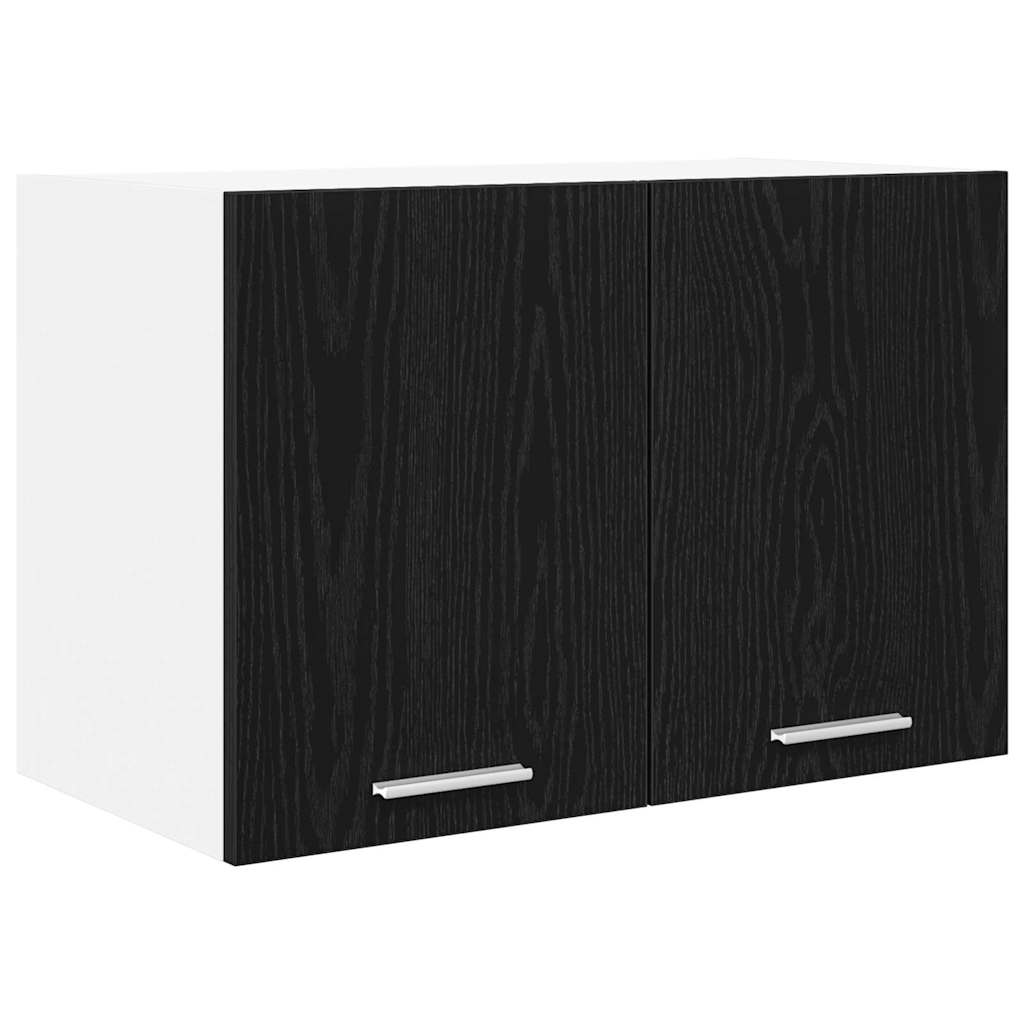 Hængeskab 2 pcs Sort Eg og Hvid 60 x 31 x 40 cm Konstrueret træ
