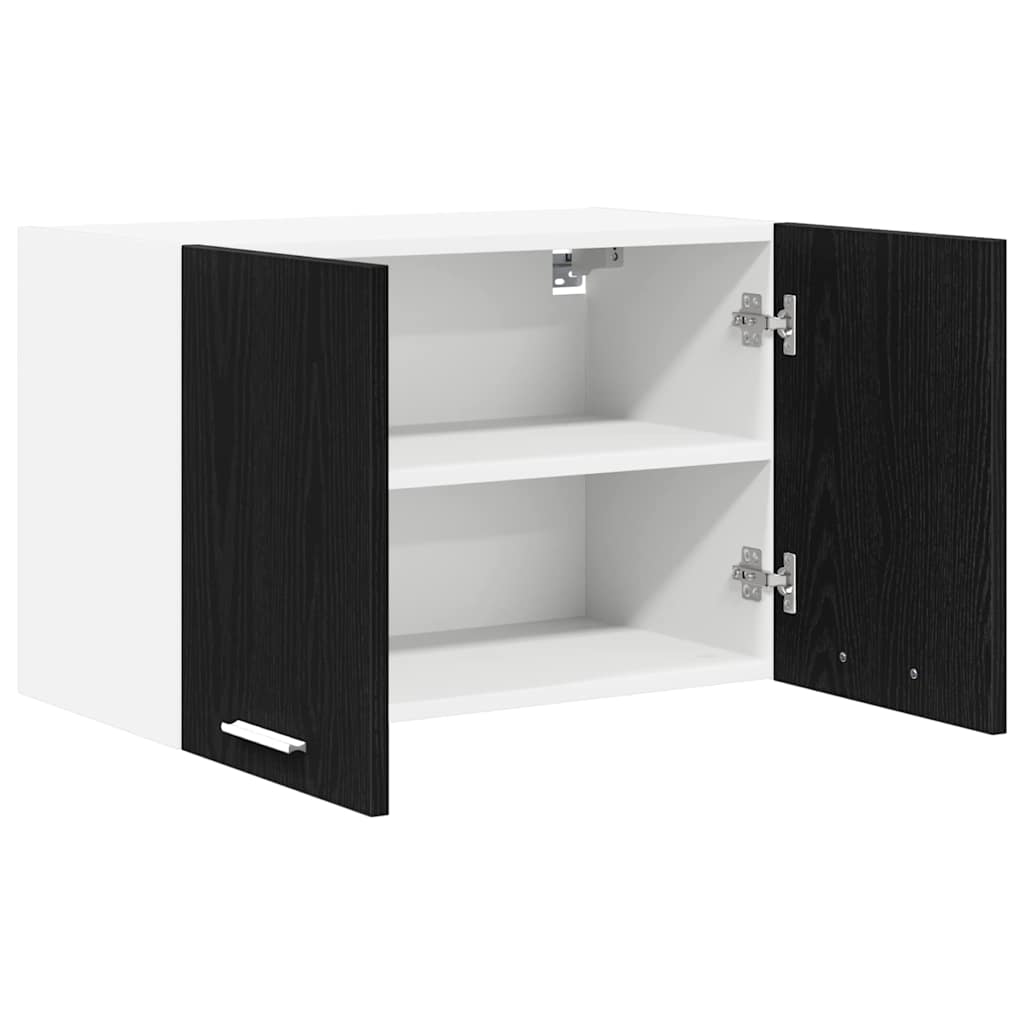 Hængeskab 2 pcs Sort Eg og Hvid 60 x 31 x 40 cm Konstrueret træ