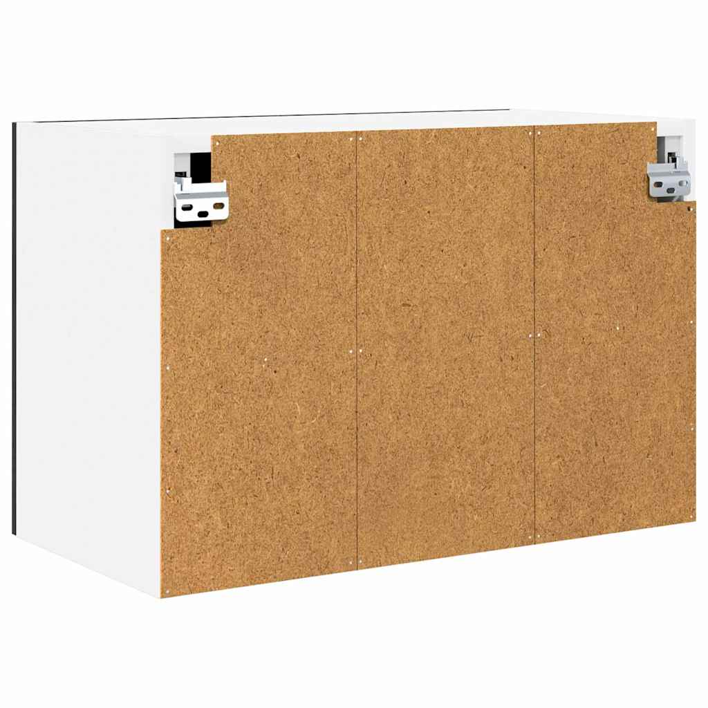 Hængeskab 2 pcs Sort Eg og Hvid 60 x 31 x 40 cm Konstrueret træ