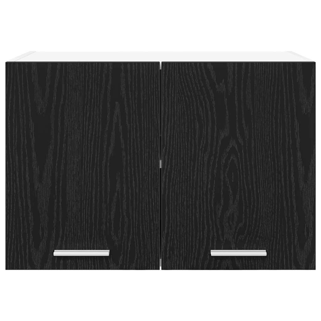 Hængeskab 2 pcs Sort Eg og Hvid 60 x 31 x 40 cm Konstrueret træ