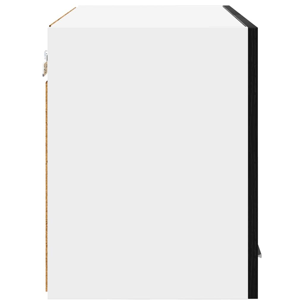 Hængeskab 2 pcs Sort Eg og Hvid 60 x 31 x 40 cm Konstrueret træ