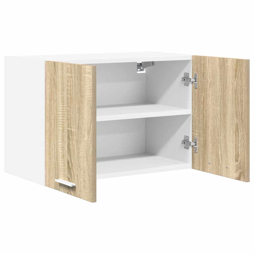 Hængeskab med dør 2 pcs Sonoma Eg og Hvid 60 x 31 x 40 cm