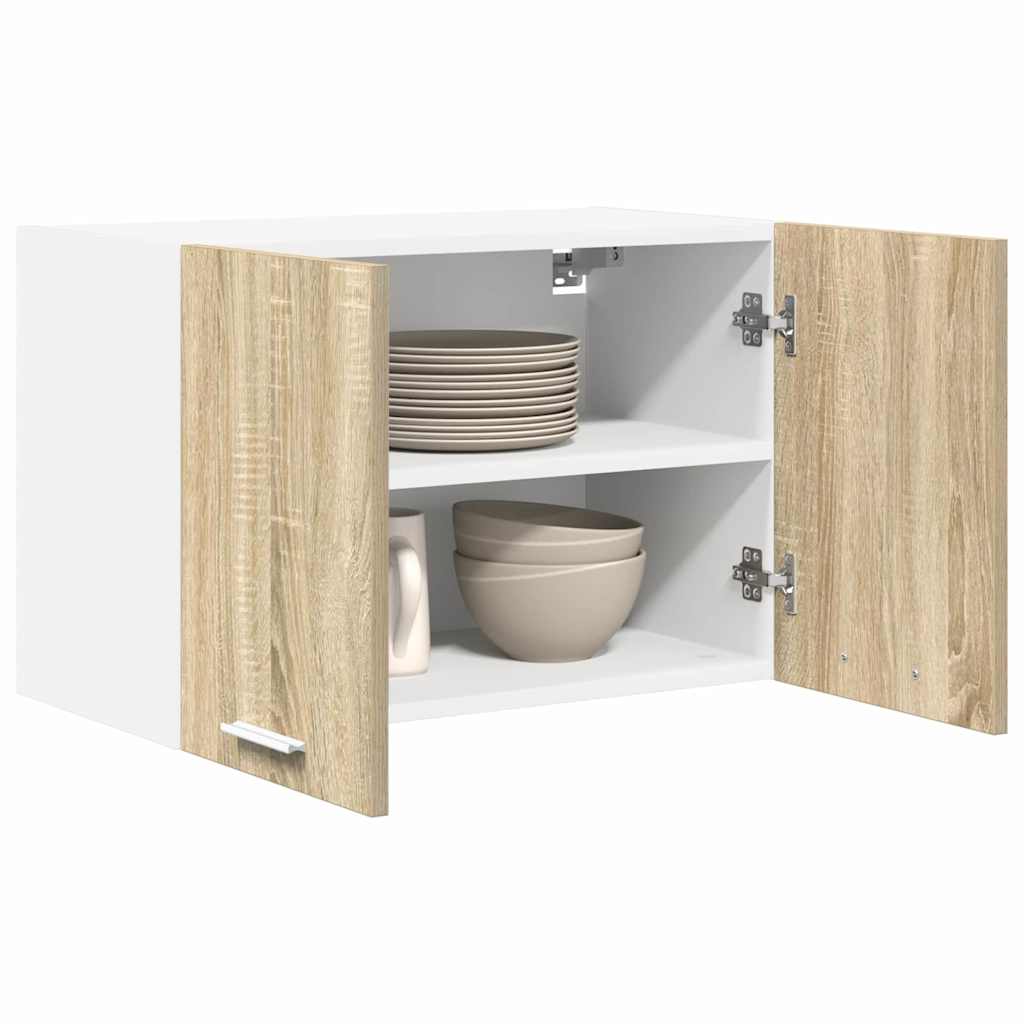 Hængeskab med dør 2 pcs Sonoma Eg og Hvid 60 x 31 x 40 cm