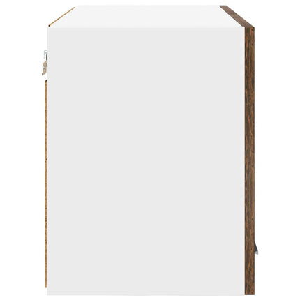 Hængeskab Røget Eg og Hvid 60 x 31 x 40 cm Konstrueret træ