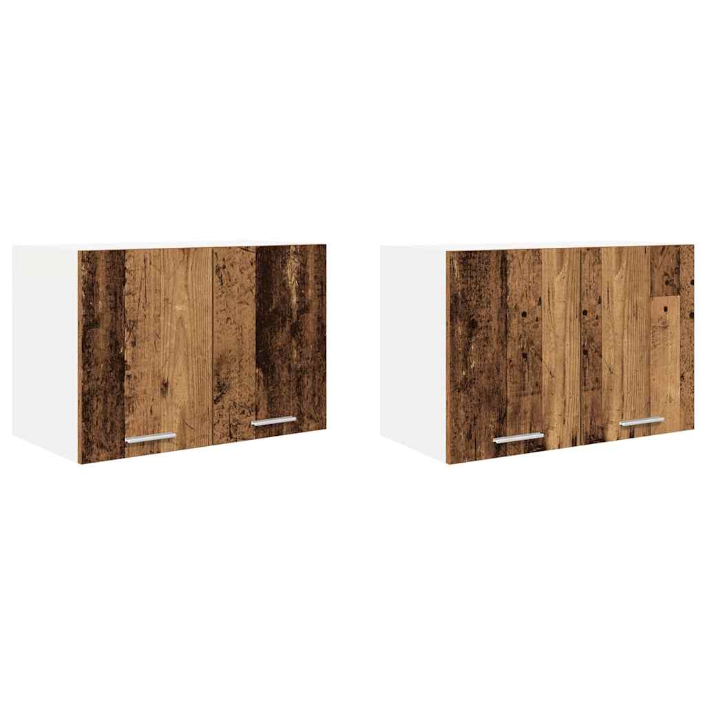Hængeskab med dør 2 pcs Gammelt træ og Hvid 60 x 31 x 40 cm