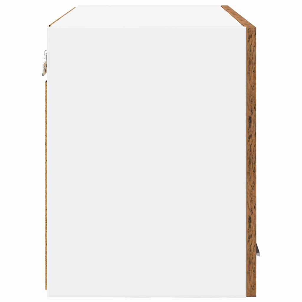 Hængeskab med dør 2 pcs Gammelt træ og Hvid 60 x 31 x 40 cm