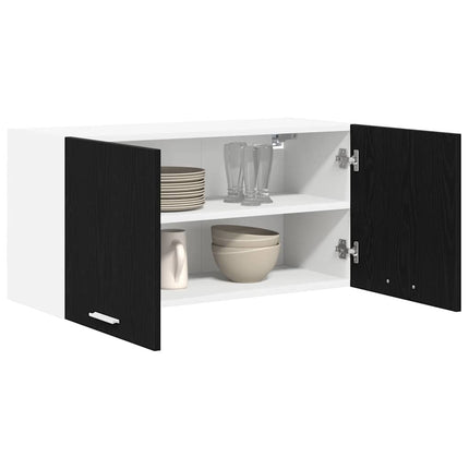 Hængeskab Sort eg 80 x 31 x 40 cm Konstrueret træ