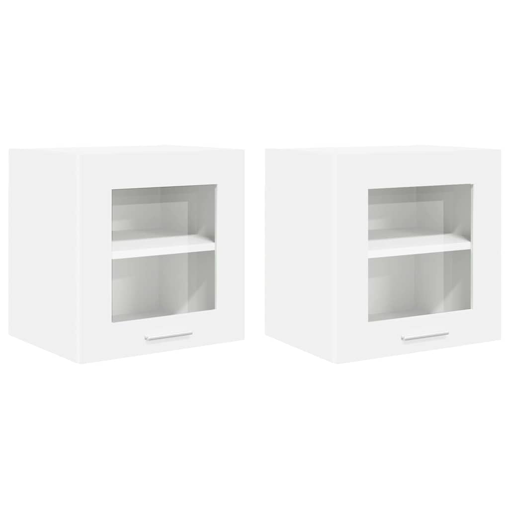 Hængeskab med dør 2 pcs Hvid 40 x 31 x 40 cm Konstrueret træ