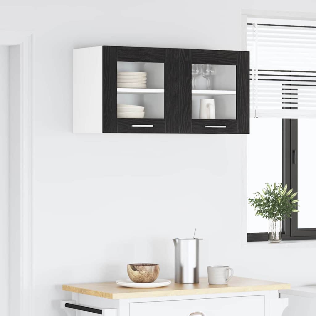 Hængeskab med dør Sort eg 40 x 31 x 40 cm Konstrueret træ