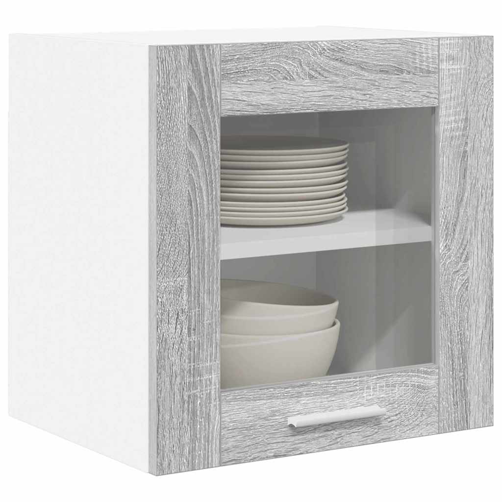 Hængeskab 2 pcs Grå Sonoma 40 x 31 x 40 cm Konstrueret træ