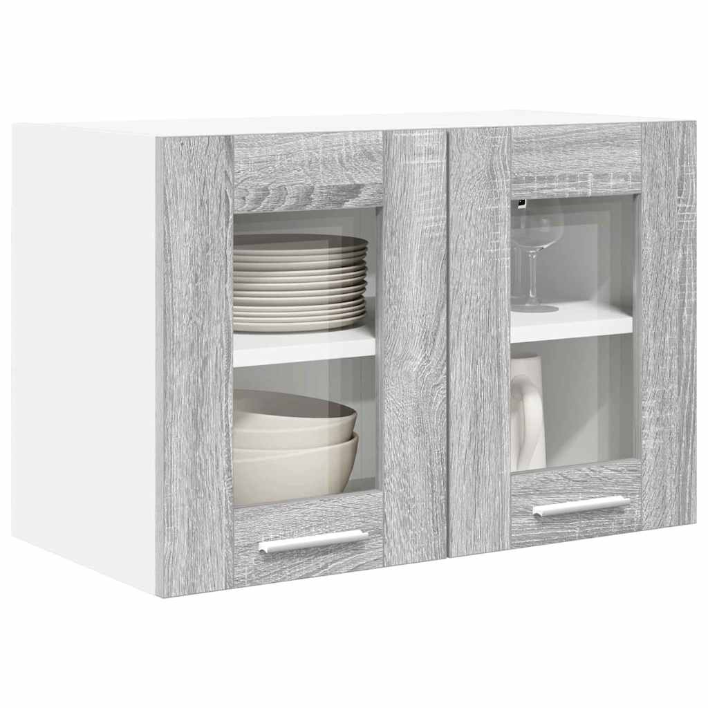 Hængeskab 2 pcs Grå Sonoma 60 x 31 x 40 cm Konstrueret træ