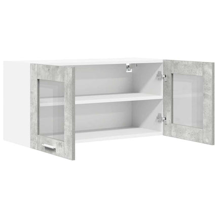 Hængeskab Beton grå og hvid 80 x 31 x 40 cm Konstrueret træ