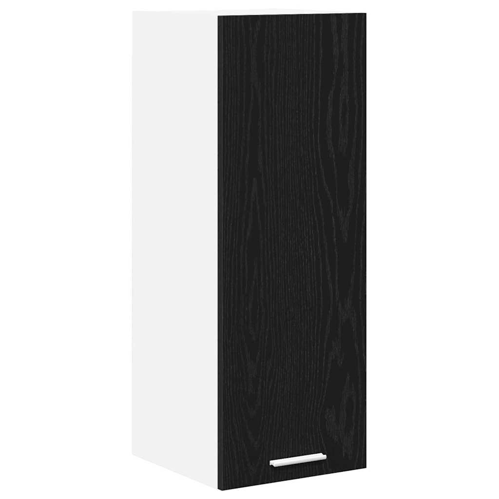 Hængeskab 2 pcs Sort Eg og Hvid 30 x 31 x 80 cm Konstrueret træ