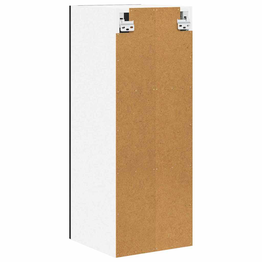 Hængeskab 2 pcs Sort Eg og Hvid 30 x 31 x 80 cm Konstrueret træ