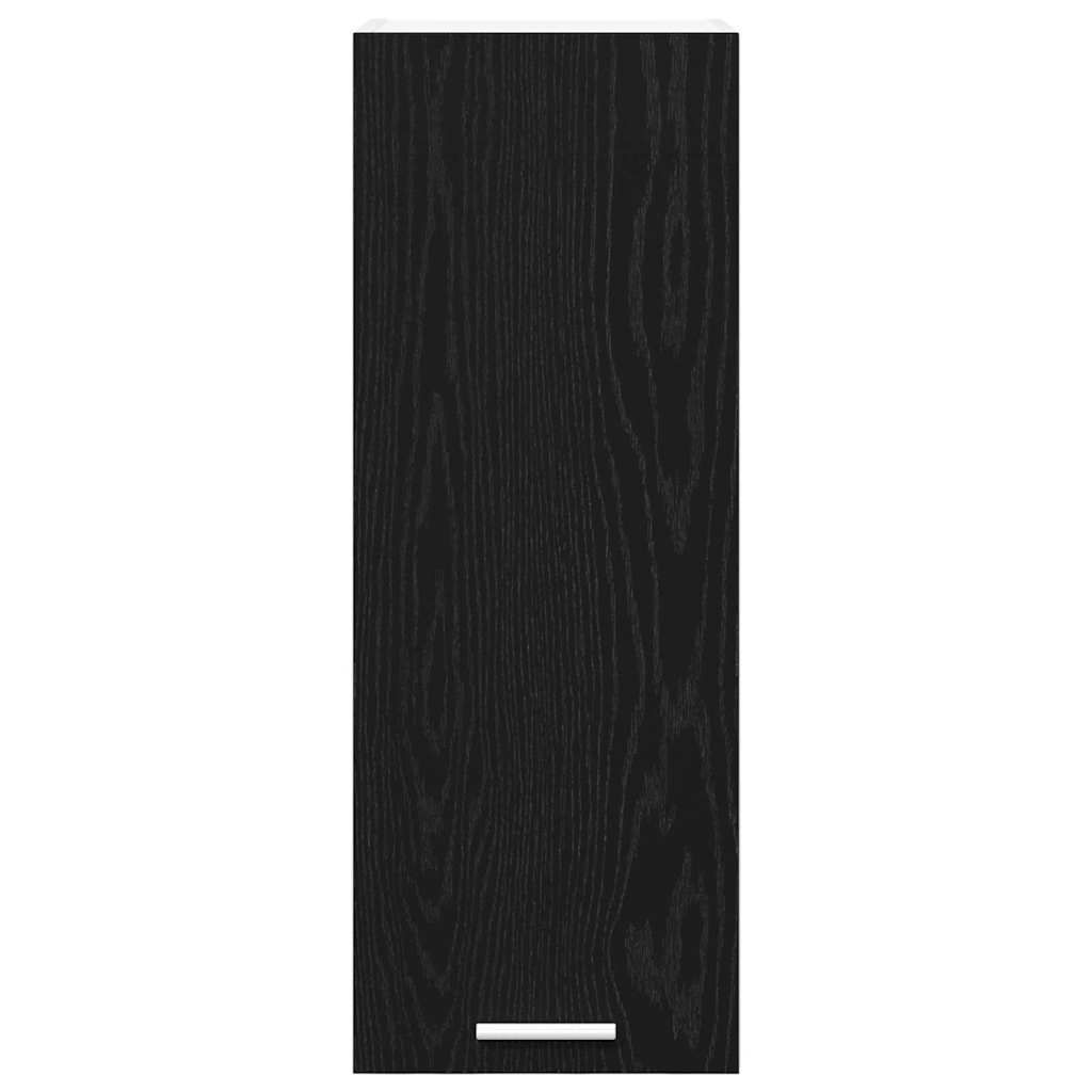 Hængeskab 2 pcs Sort Eg og Hvid 30 x 31 x 80 cm Konstrueret træ