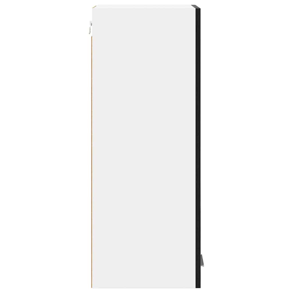 Hængeskab 2 pcs Sort Eg og Hvid 30 x 31 x 80 cm Konstrueret træ