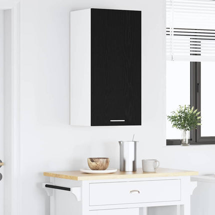 Hængeskab Sort Eg og Hvid 40 x 31 x 80 cm Konstrueret træ