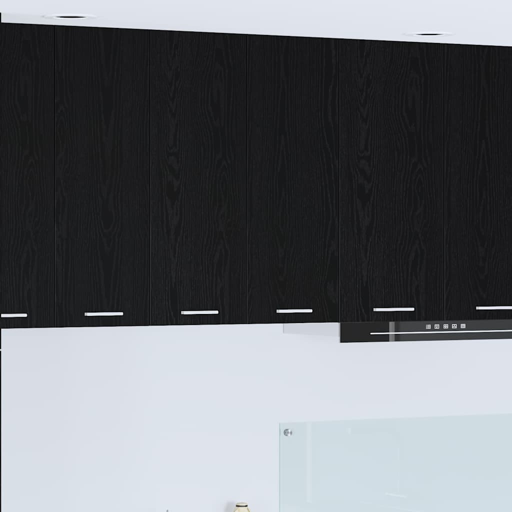 Hængeskab med dør Sort eg 60 x 31 x 80 cm Konstrueret træ