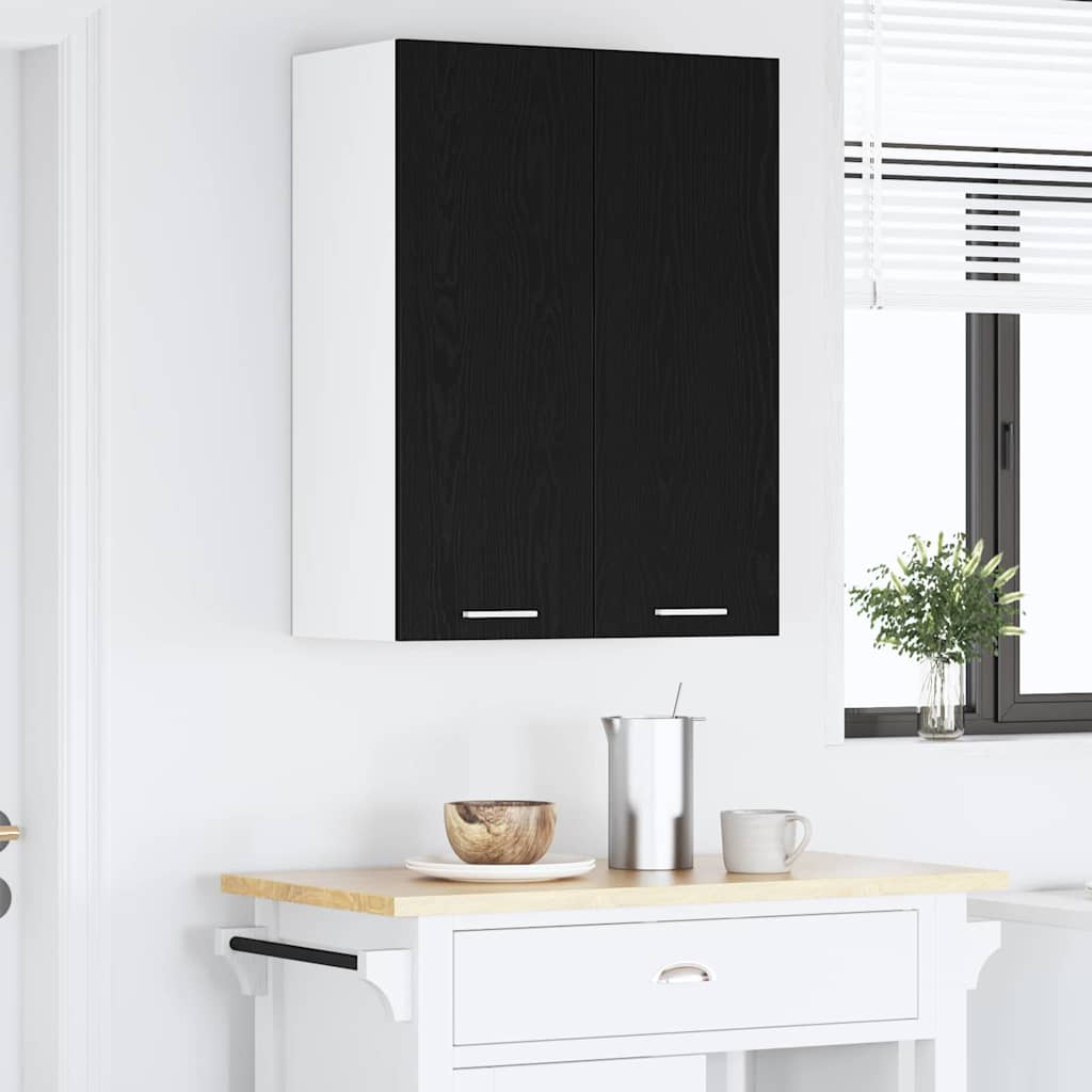 Hængeskab med dør Sort eg 60 x 31 x 80 cm Konstrueret træ