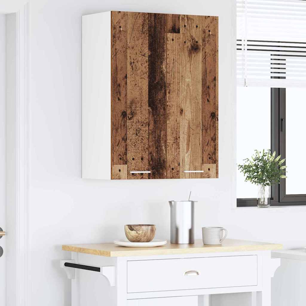 Hængeskab med dør Gammelt træ 60 x 31 x 80 cm Konstrueret træ