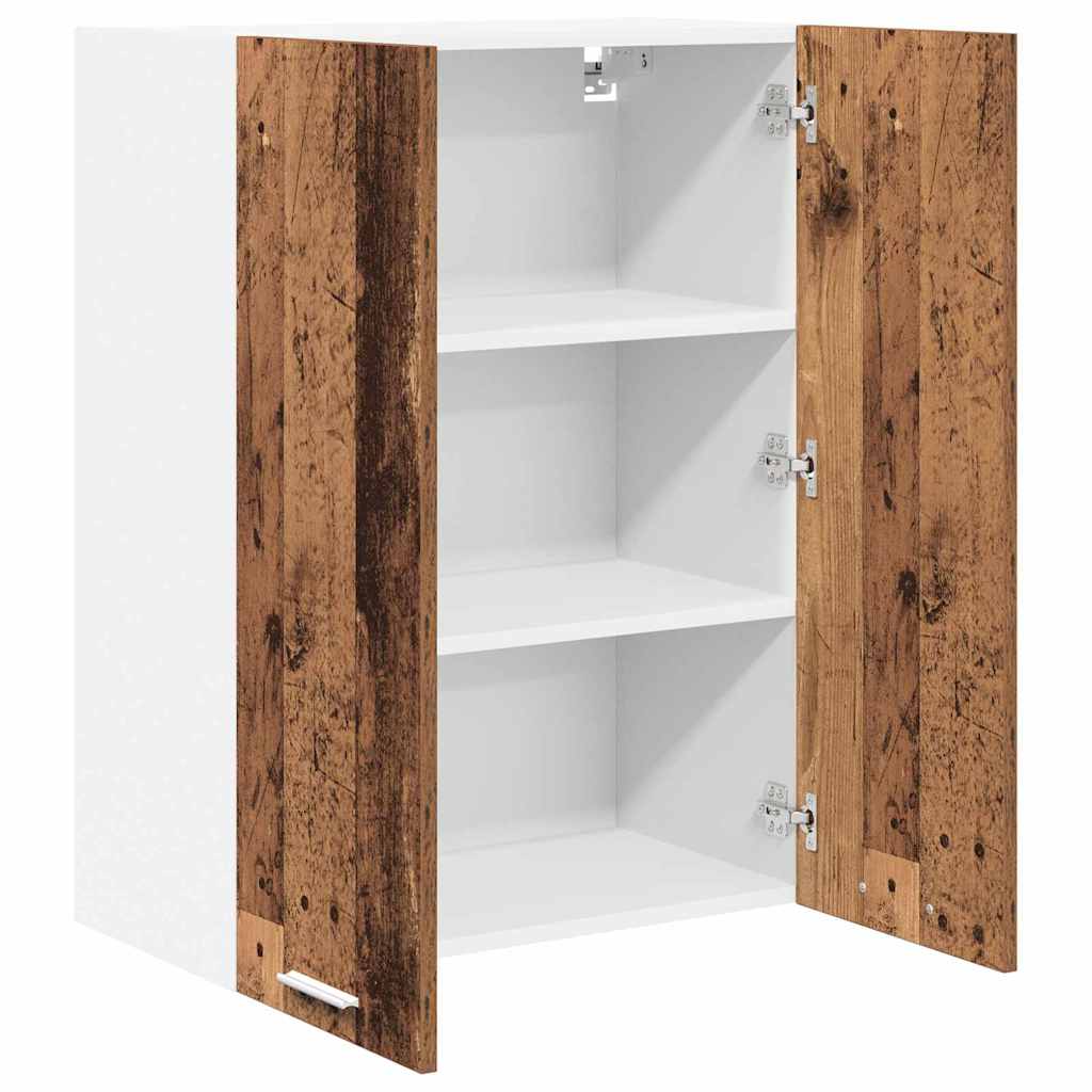 Hængeskab med dør Gammelt træ 60 x 31 x 80 cm Konstrueret træ