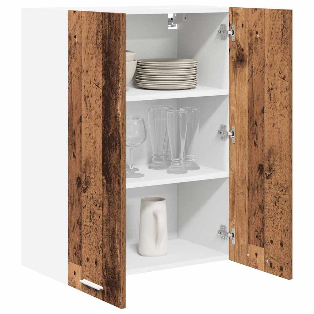 Hængeskab med dør Gammelt træ 60 x 31 x 80 cm Konstrueret træ