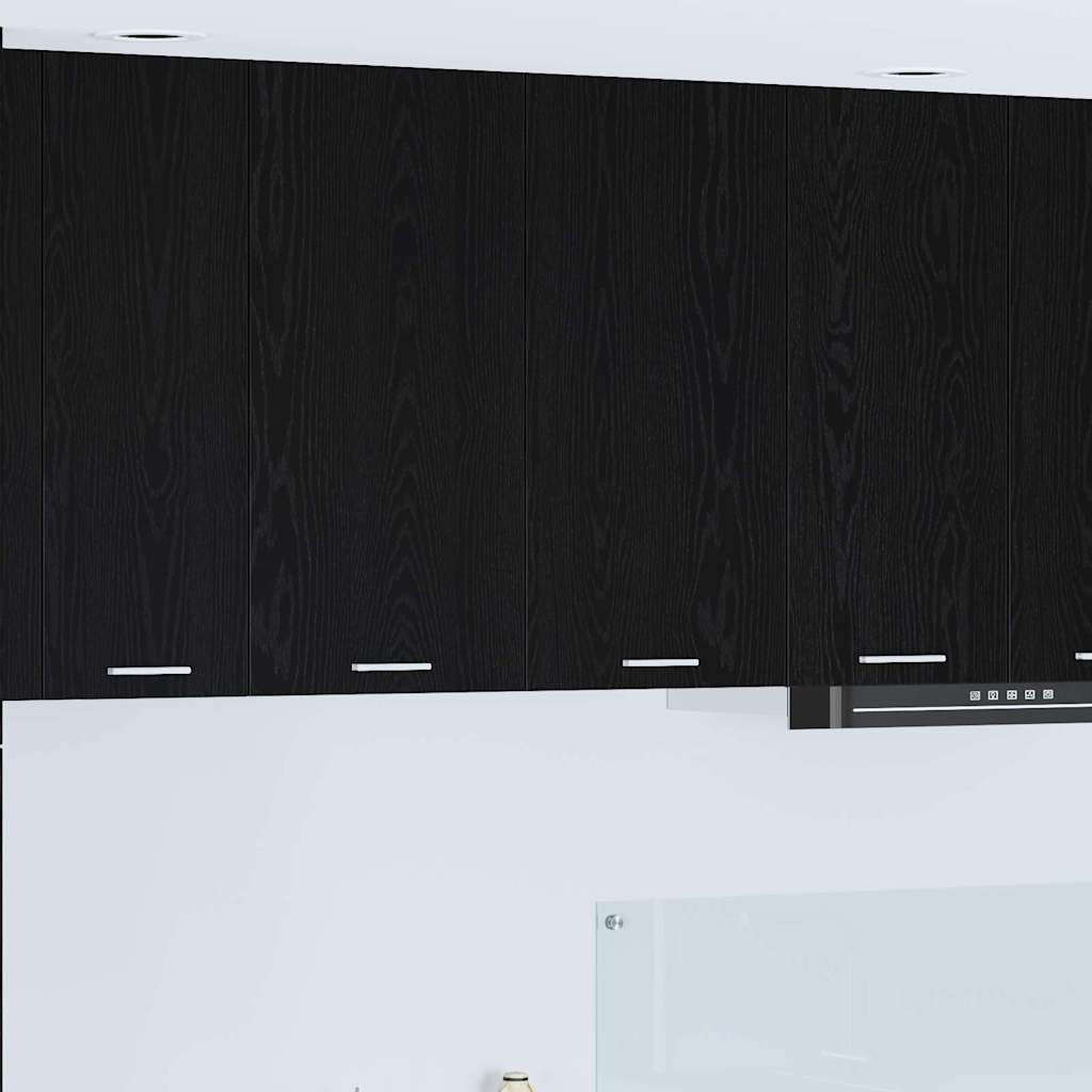 Hængeskab med dør Sort eg 80 x 31 x 80 cm Konstrueret træ