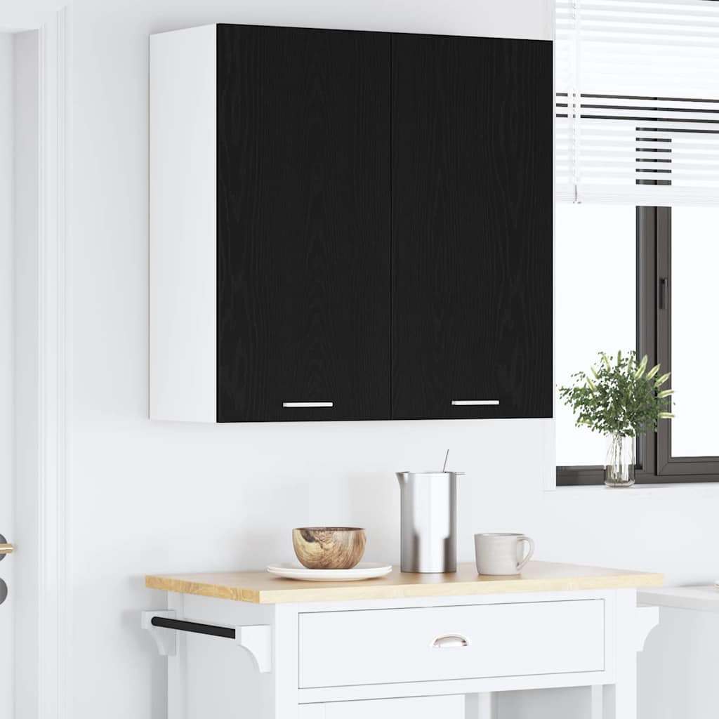 Hængeskab med dør Sort eg 80 x 31 x 80 cm Konstrueret træ