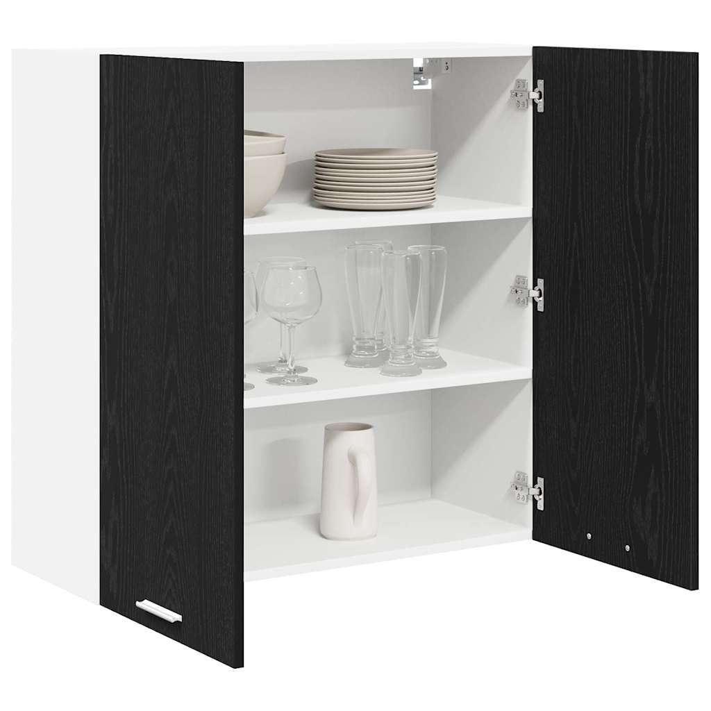 Hængeskab med dør Sort eg 80 x 31 x 80 cm Konstrueret træ