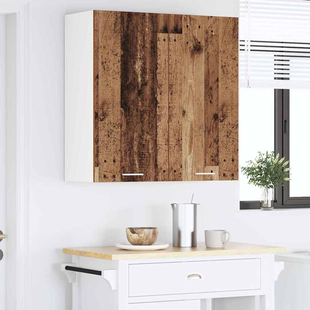 Hængeskab med dør Gammelt træ 80 x 31 x 80 cm Konstrueret træ