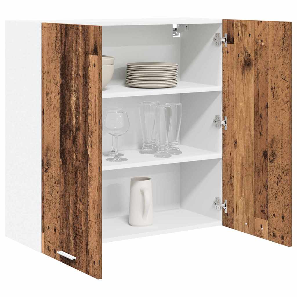 Hængeskab med dør Gammelt træ 80 x 31 x 80 cm Konstrueret træ