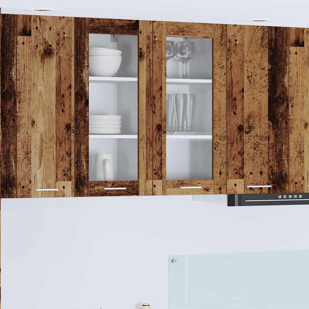 Hængeskab med dør Gammelt træ 40 x 31 x 80 cm Konstrueret træ