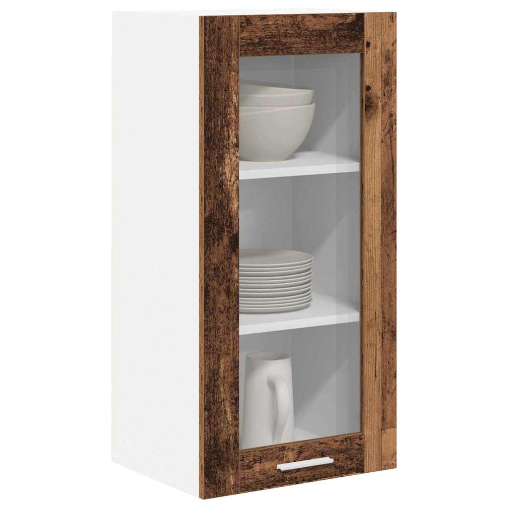Hængeskab 2 pcs Gammelt træ 40 x 31 x 80 cm Konstrueret træ
