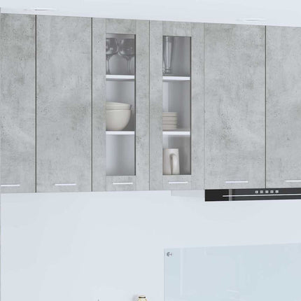 Hængeskab med dør Beton Grå 60 x 31 x 80 cm Konstrueret træ