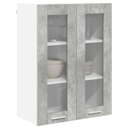 Hængeskab med dør Beton Grå 60 x 31 x 80 cm Konstrueret træ