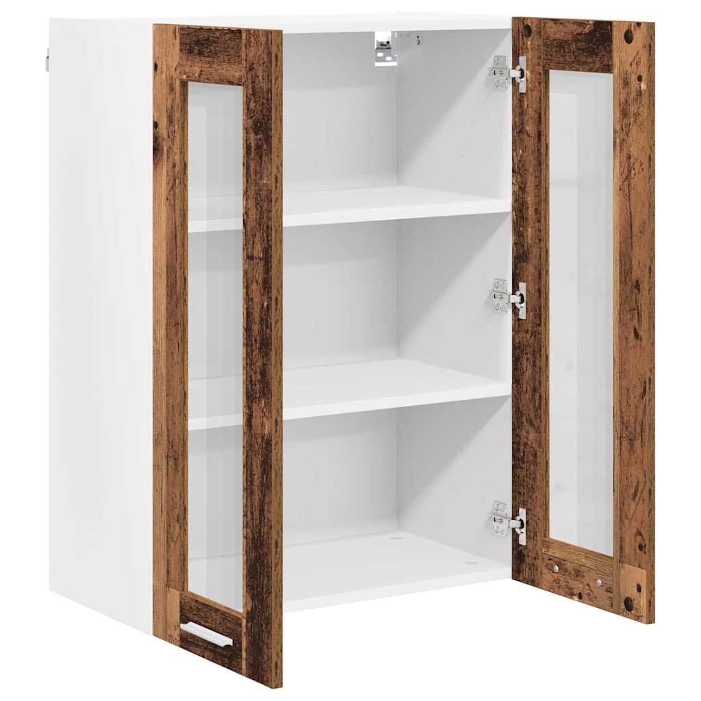 Hængeskab med dør Gammelt træ 60 x 31 x 80 cm Konstrueret træ
