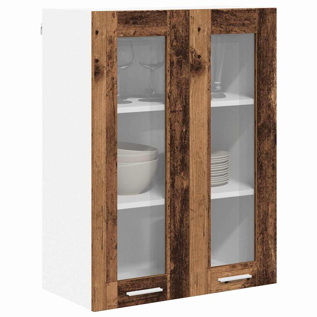 Hængeskab med dør Gammelt træ 60 x 31 x 80 cm Konstrueret træ