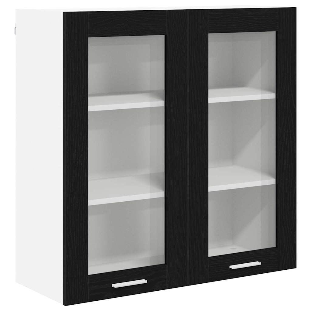 Hængeskab med dør Sort eg 80 x 31 x 80 cm Konstrueret træ