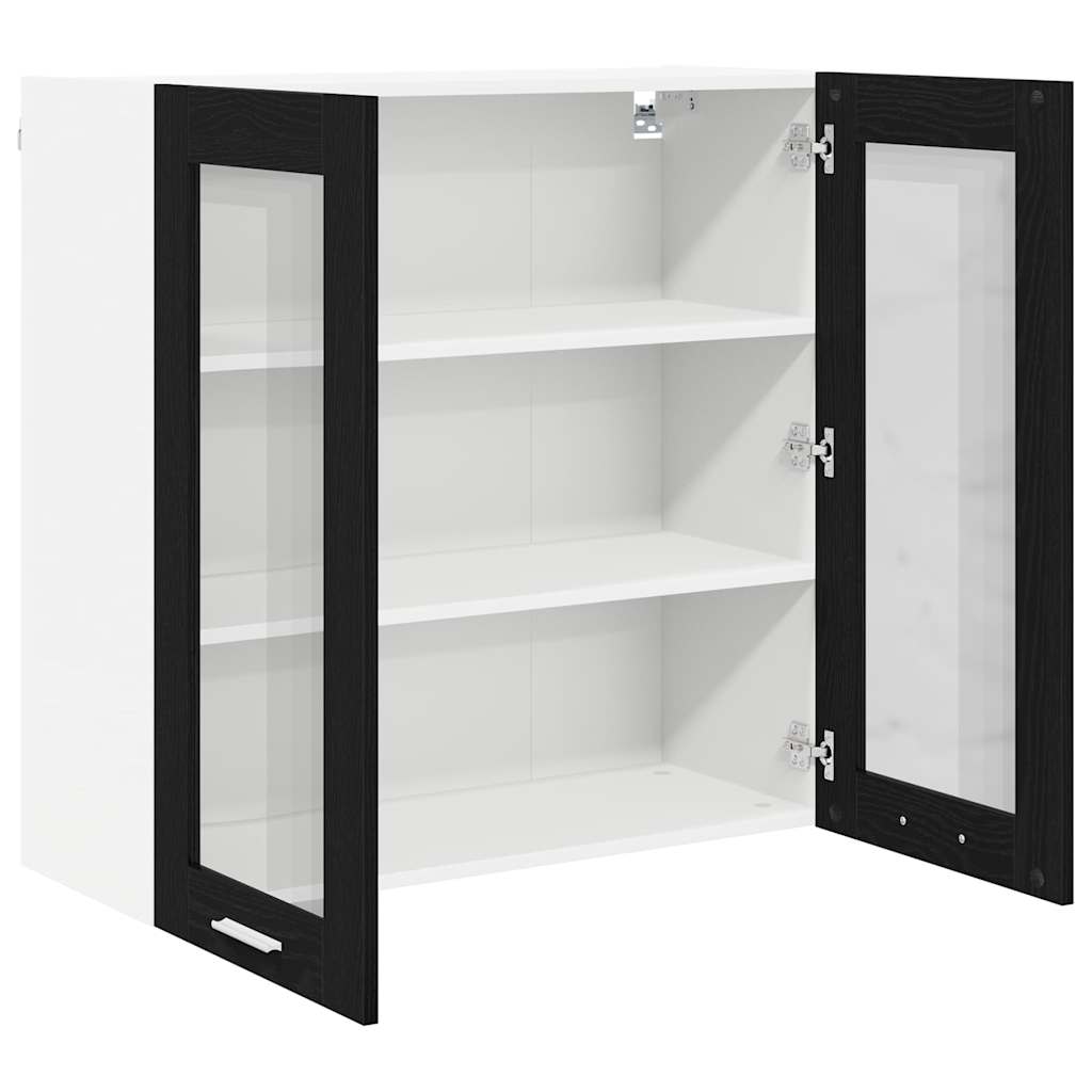 Hængeskab med dør Sort eg 80 x 31 x 80 cm Konstrueret træ