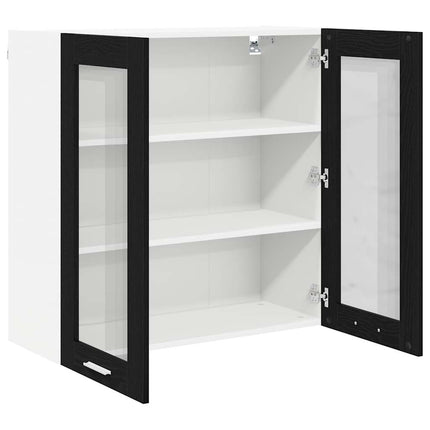 Hængeskab Sort eg 80 x 31 x 80 cm Konstrueret træ