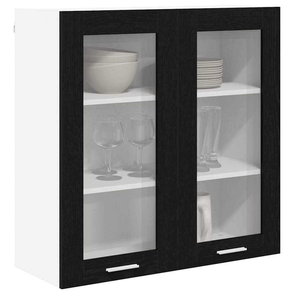 Hængeskab med dør Sort eg 80 x 31 x 80 cm Konstrueret træ