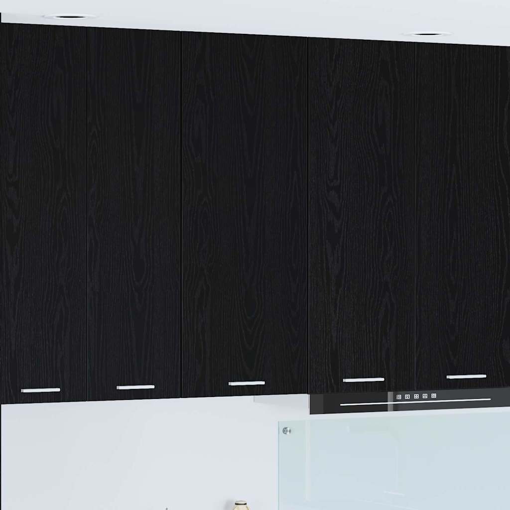 Hængeskab med dør Sort eg 40 x 31 x 100 cm Konstrueret træ