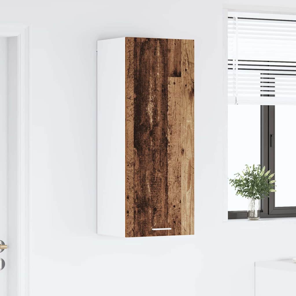 Hængeskab med dør Gammelt træ 40 x 31 x 100 cm Konstrueret træ