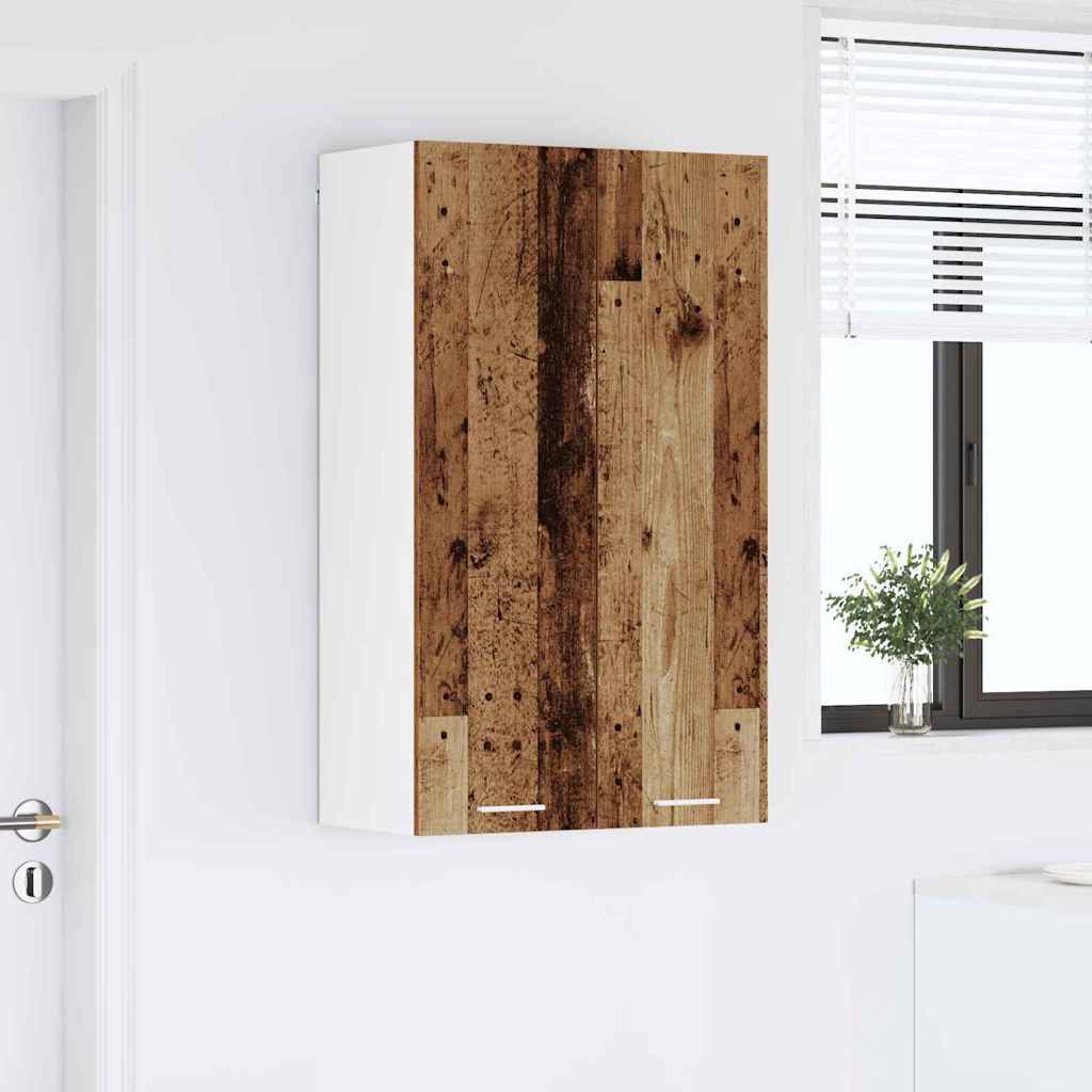Hængeskab med dør Gammelt træ 60 x 31 x 100 cm Konstrueret træ
