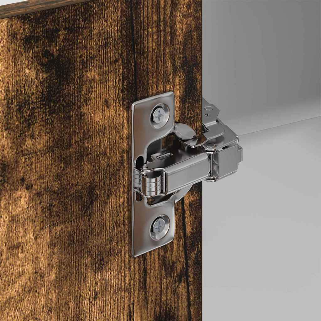 Hængeskab Røget Eg og Hvid 57 x 57 x 100 cm Konstrueret træ