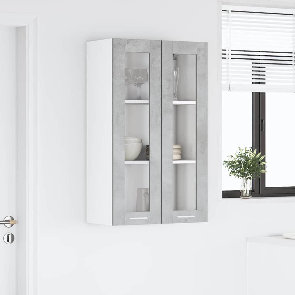 Hængeskab med dør Beton Grå 60 x 31 x 100 cm Konstrueret træ