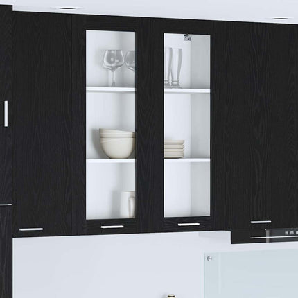 Hængeskab Sort eg 80 x 31 x 100 cm Konstrueret træ